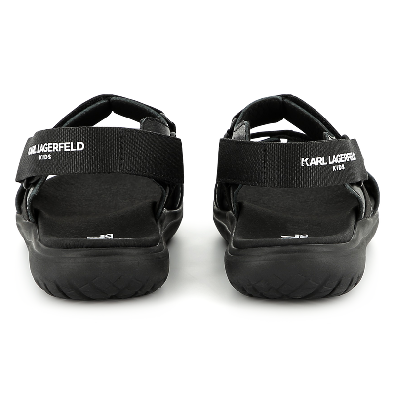 Sandalias de cuero con velcro KARL LARGERFELD KIDS 
                    NIÑO